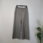 Madeleine Wide Pinstripe Herringbone Trousers Grey Gray Size 8P Photo 3