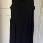 Eileen Fisher  Viscose Ponte Sheath V Neck Sleeveless Dress Black Photo 4