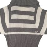 Roxy Y2K 3/4 Balloon Sleeve Shrug Cardigan Striped Gray White Juniors XL Women Photo 4
