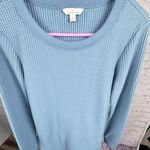 L.L. Bean Signature Waffle Boatneck Sweatshirt Blue Women’s Size Small Photo 2