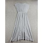 Caution to the Wind Faux Wrap Dress Womens M Gray Stripes Sleeveless Stretch Photo 2