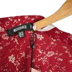 Missguided High Neck Puff Sleeve Midi Dress Red Floral Size US 12 NWT Photo 2