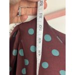 Bobeau Size Medium Dara Printed Dress Brown Green Polka Dots Hourglass Midi Photo 9