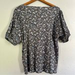 Maurice's 🦋  Floral Short Sleeve Puff Sleeve Blouse T-Shirt Large Lace Up Top Photo 3