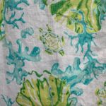 J. Jill Love Linen Green Blue Coastal Beach Preppy Sea Turtle Dress Size XS Photo 5