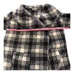 P.J. Salvage  Black White Plaid Fleece Jacket Cozy Button Front Medium Photo 4