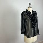 White House | Black Market Semi Sheer Ruffle Button Down Photo 23