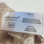 Kathy Ireland  Push-Up Bra Racerback‎ Underwire Size 36D Lurex Lace Beige NEW Photo 6
