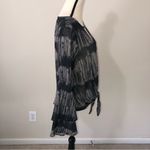 Vintage Havana  Ruffle Sleeve Knot Front Sheer Top Blouse Medium Tie Dyed Keyhole Photo 3