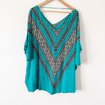 Vix Paula Hermanny Oversized V-Neck Swim Cover Up in Teal Photo 6