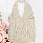 EXPRESS White Sleeveless Draped Tank Top Photo 2