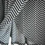 The Limited  Black White Zig Zag Long Sleeve Cowl Neck Light Wrap Sweater Size M Photo 4