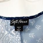 Soft Focus Plus Size 30/32W Top Blue Patchwork Handkerchief Sleeveless Tank 1709 Photo 9