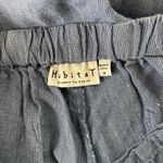 Habitat ‎ Clothes To Live In Blue Linen Cropped Wide Leg Pants Womens M Lagenlook Photo 2