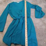 Topshop Size 4 Blue Dress Wrap Elastic Tie Casual Formal Flowy Chic Cute Photo 4