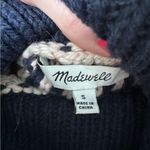 Madewell  Brookdale Fair Isle Turtleneck Sweater Navy Orange Fall Small Autumn Photo 5