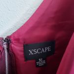 XScape  Burgundy Wine Deep V-neck Sleeveless A-line Flare Dress Photo 3