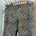Free People  Knit Black & Brown Paisley Print Pants Skinny Leg Elastic Waist Photo 4