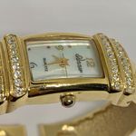 Gossip  women watch 18mm quartz analog gold tone cuff bracelet size 6.5” running Photo 2