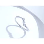 Boutique NEW 14k White Gold Genuine Certified Moissanite‎ Three Stone Ring Sz 6 Photo 12