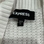 EXPRESS  White Open Front Waffle Knit Tapered Sleeve Cardigan Sweater Size S Photo 2