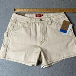 Dickies  Shorts Womens Juniors 9/29 Cream High Rise Carpenter Shorts‎ NEW Photo 5