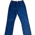 AGOLDE Jeans Riley High Rise Straight Crop New NWT Dark Wash Denim Distressed 26 Photo 2