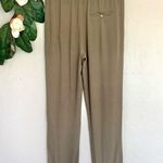 Love Tree Los Angeles Olive Green Drawstring Linen Pants Photo 2