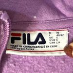 FILA Purple White Gray Retro Chevron 1/4 Zip Pullover Sweatshirt Fleece size S Photo 2