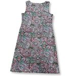 Talbots Dress Womens S Pink Green Paisley Sleeveless Sheath Preppy Retro Office Photo 3