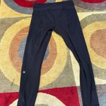 Lululemon Inspire Crop Leggings Mid Rise Black Mesh Panels Zipper Pockets Size 8 Photo 3