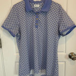 GREG NORMAN WOMENS BLUE WHITE PLAY DRY GOLF ⛳️ SHIRT SIZE XL Photo 0