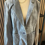 Denim & Co Light blue suede leather jacket size Large vintage y2k style NWT Photo 0