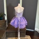 Women’s Purple & Silver Sparkly Short Prom Party Homecoming Dress Size 6 NWT Photo 3