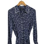 Foxcroft Dress Women 10 Blue Sailboat Novelty Wrinkle Free Coastal Nautical Prep Photo 2