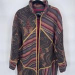 Rara Avis‎ by Iris Apfel Patchwork Coat Womens Large Boho Tapestry Vintage Brown Photo 1