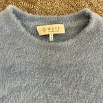 WAYF EUC Nordstrom Fuzzy Light Blue Crop Sweater Balloon Sleeves, Size Small Photo 5