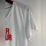 Under Armour  Threadborne Spellout L V-Neck White Short Sleeve Tee Top Photo 2