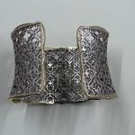 Kendra Scott Candice Cuff Bracelet Geometric Filigree Rhodium Silver Tone Photo 3