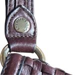 ELLIOTT LUCCA Leather brown Woven Envelope Rectangle Flip Handbag Clutch purse Photo 3