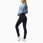 NEW! Smoke Rise Red PU Leather Varsity Jacket Coat Baby Blue Cropped Y2K Sz S Size M Photo 3