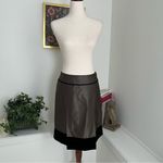 Ann Taylor  Gold Black Jacquard SILK Blend Velvet Velour A-Line Skirt 4P Preppy Photo 5