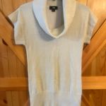 I.N. San Francisco  Sweater Pullover Womens Size Med Cream/Gold Short Sleeve Knit Photo 0