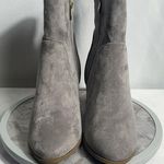 Journee Collection Gray Suede Ankle Boots WD11 Block Heel Side Zip Booties Photo 0