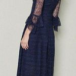 BHLDN Talbot‎ Runhof Navy Blue Lace Long Sleeve Dress Photo 1