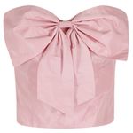 STAUD  Atticus Camisole Top Pink Bow Strapless Satin Coquette Feminine Size M Photo 2
