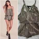 BB Dakota EUC Show Biz Metallic Gold and Black Knit Romper sz M Photo 1