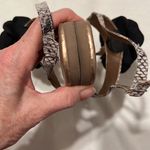 BCBGeneration sz 7 gold sandals w/black flower & snake print straps GUC No box Photo 3