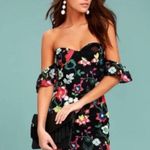 Lulus Black Embroidered Floral Dress Photo 0