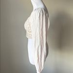 Shyanne  Embroidered Mesh Dot Poet Sleeve Crop Too Photo 4